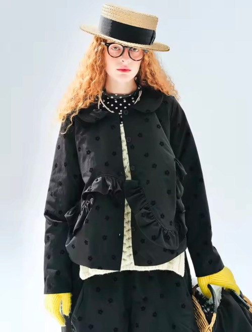 imakokoni　オリジナルドットデザインフリルジャケット　255265