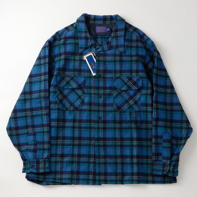 【未使用】70s PENDLETON  ombre check wool shirts made in USA dead stock big size ／ 70年代 ペンドルトン オンブレ ウール シャツ サイズXXL USA製 デッドストック タグ付き ブルー