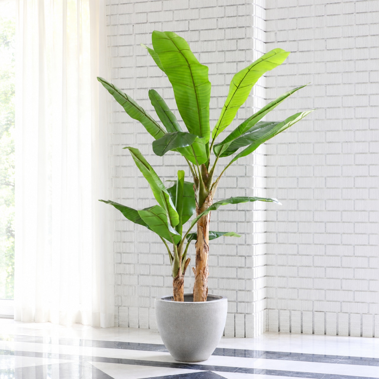 フェークグリーン大型サイズ観葉植物 人工 樹木 バナナツリー フェイクグリーン 大型 200cm バナナツリー 天然木とフェイク | 株式