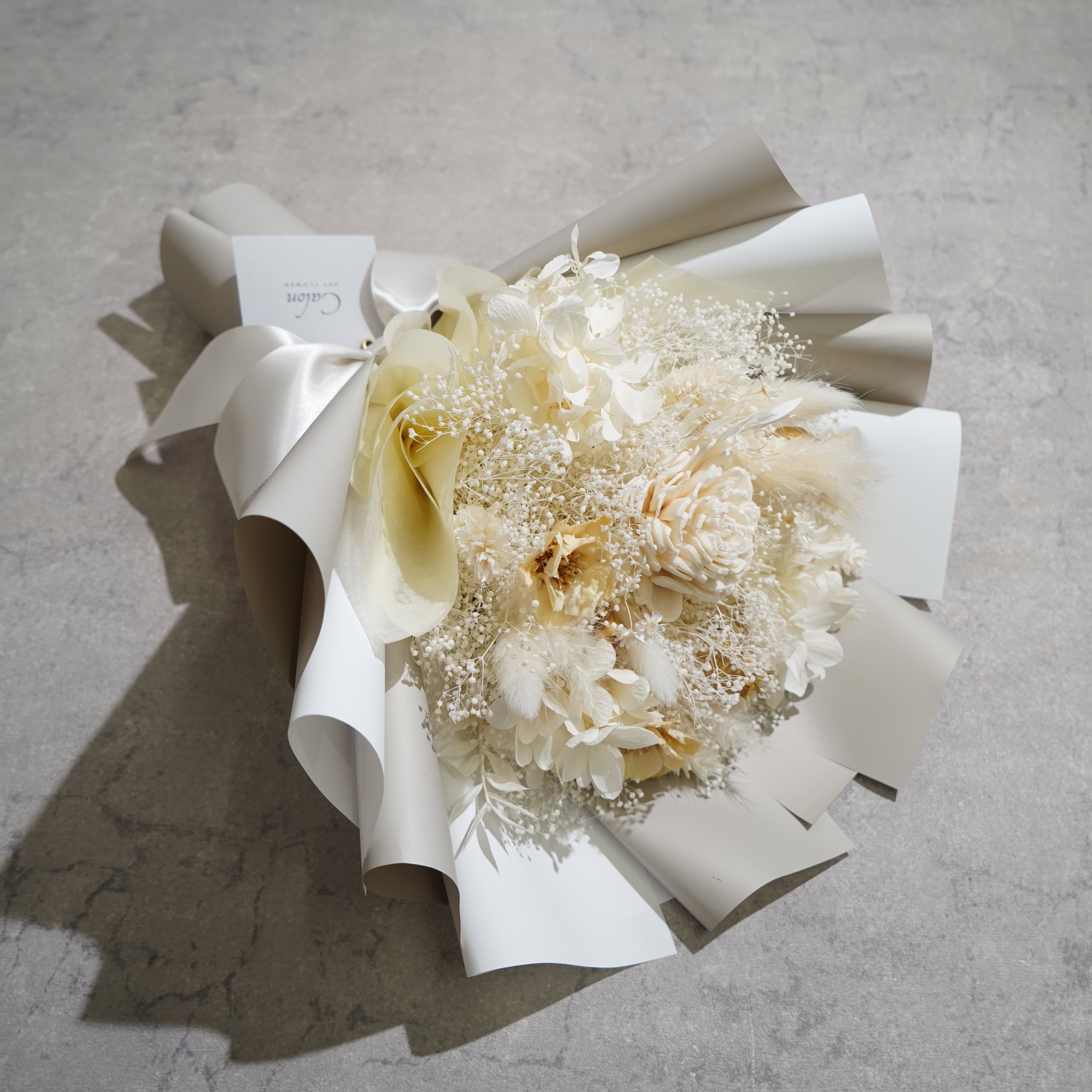 ドライフラワーの花束 Mサイズ ホワイト M-592≪限定1点≫