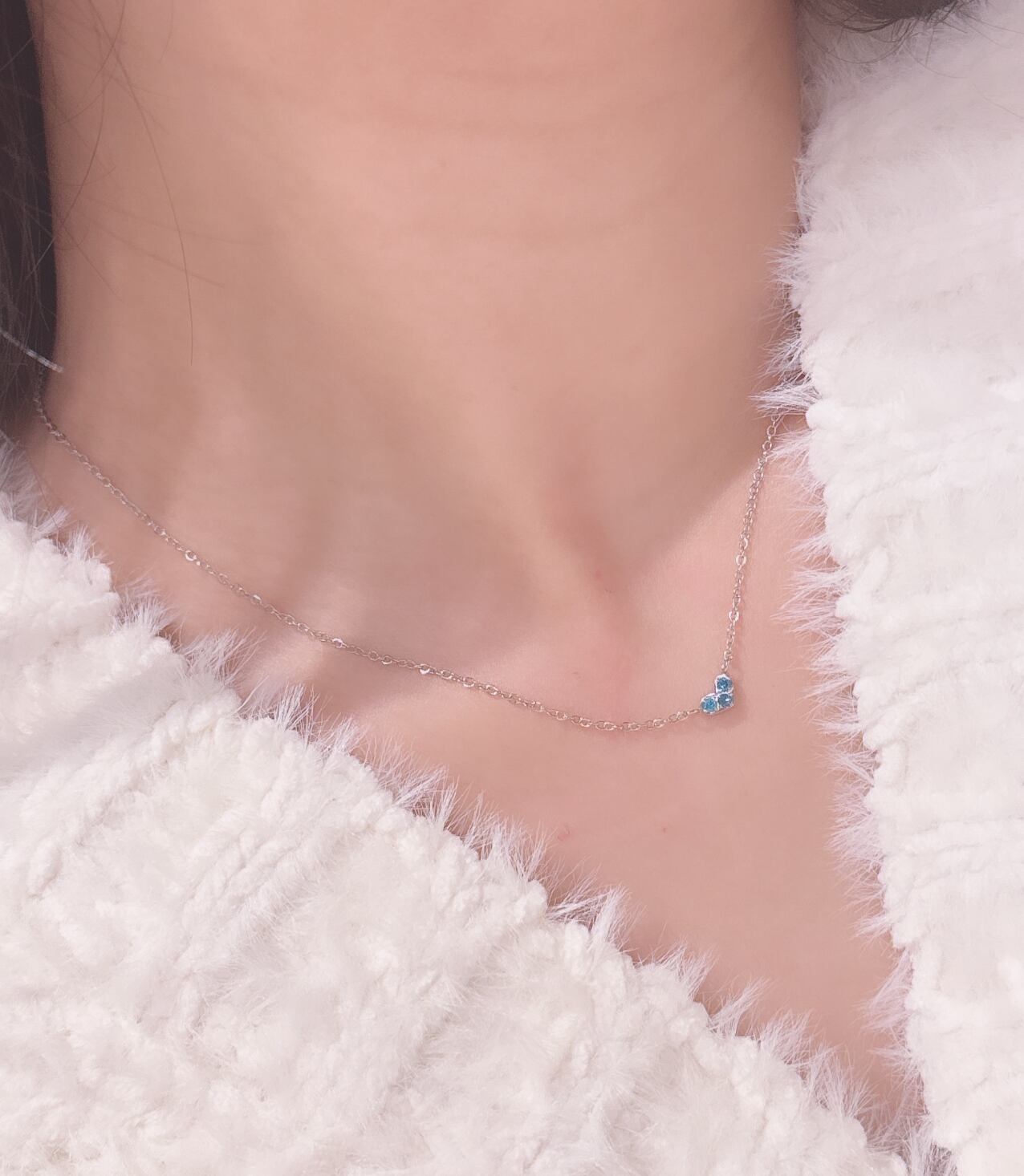 birth stone heart necklace シルバー [236] | SASSY ANGEL