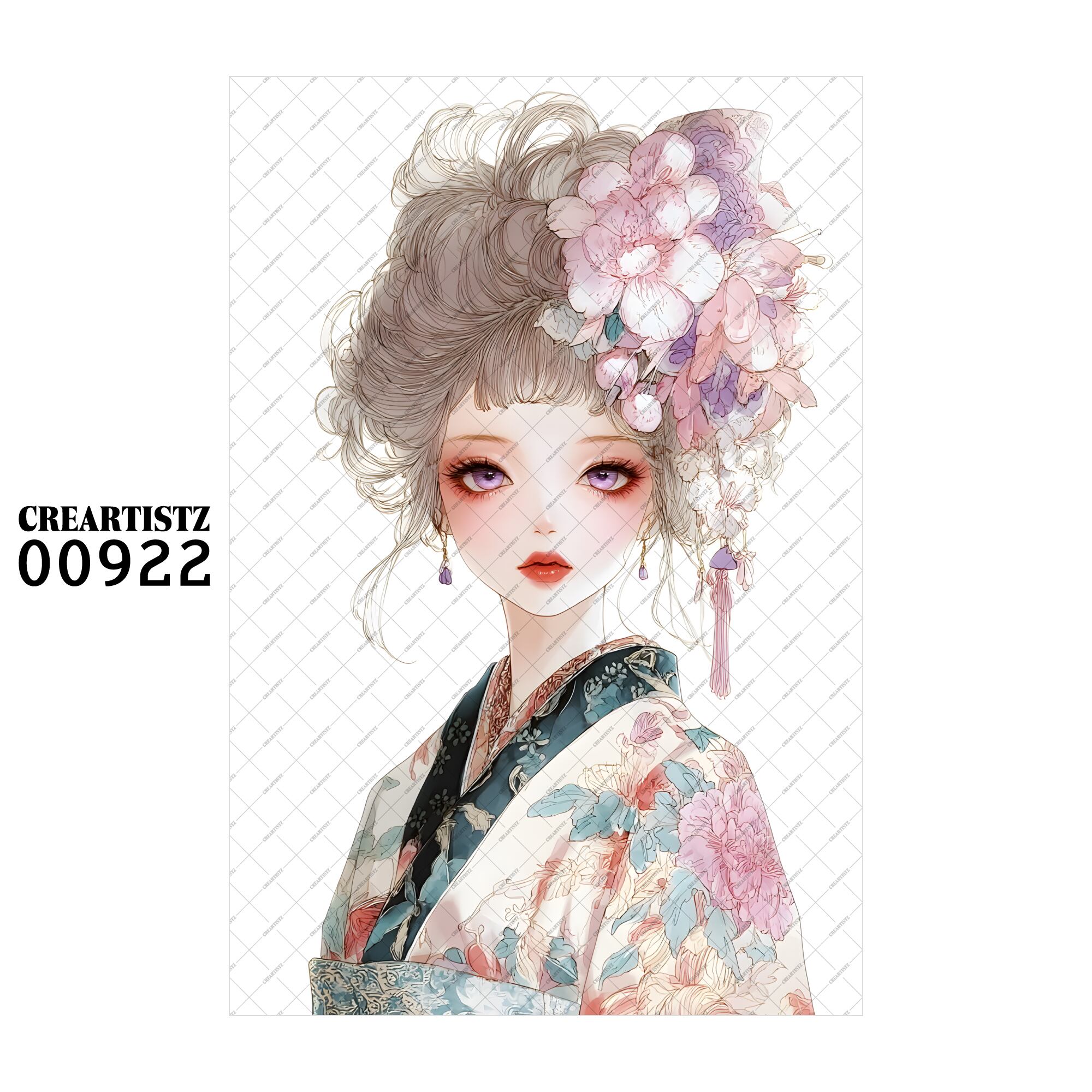 00922 ガール キュート オリジナル ペーパー/ステッカー 4枚セット CREARTISTZ