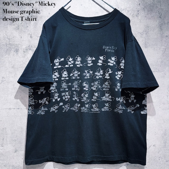 90's"Disney"Mickey Mouse graphic design T shirt