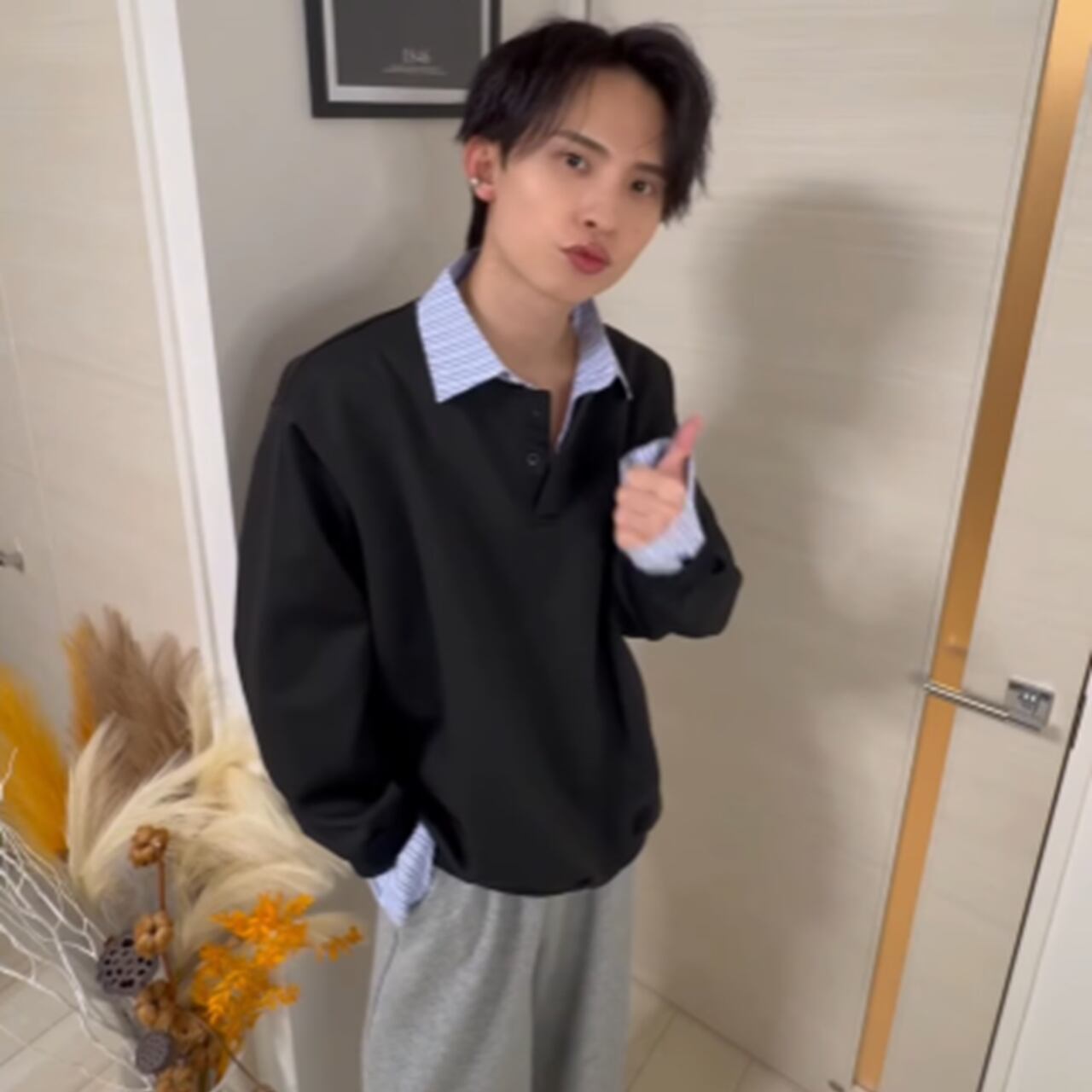 レイヤード風フェイクスウェットシャツ b20312 【M~3XLサイズ】