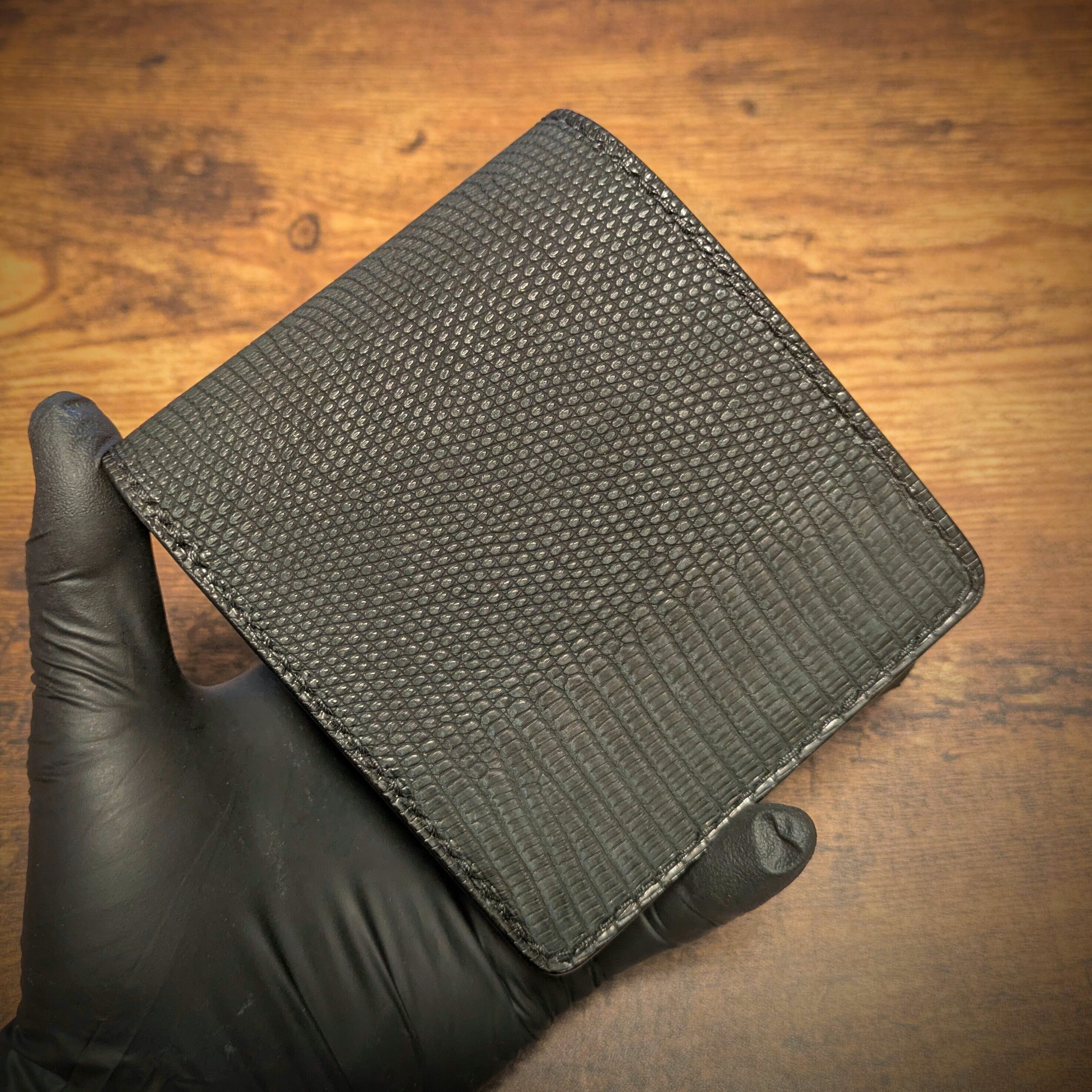ハーフウォレット ヌバックリザード～Billfold wallet nubuck lizard