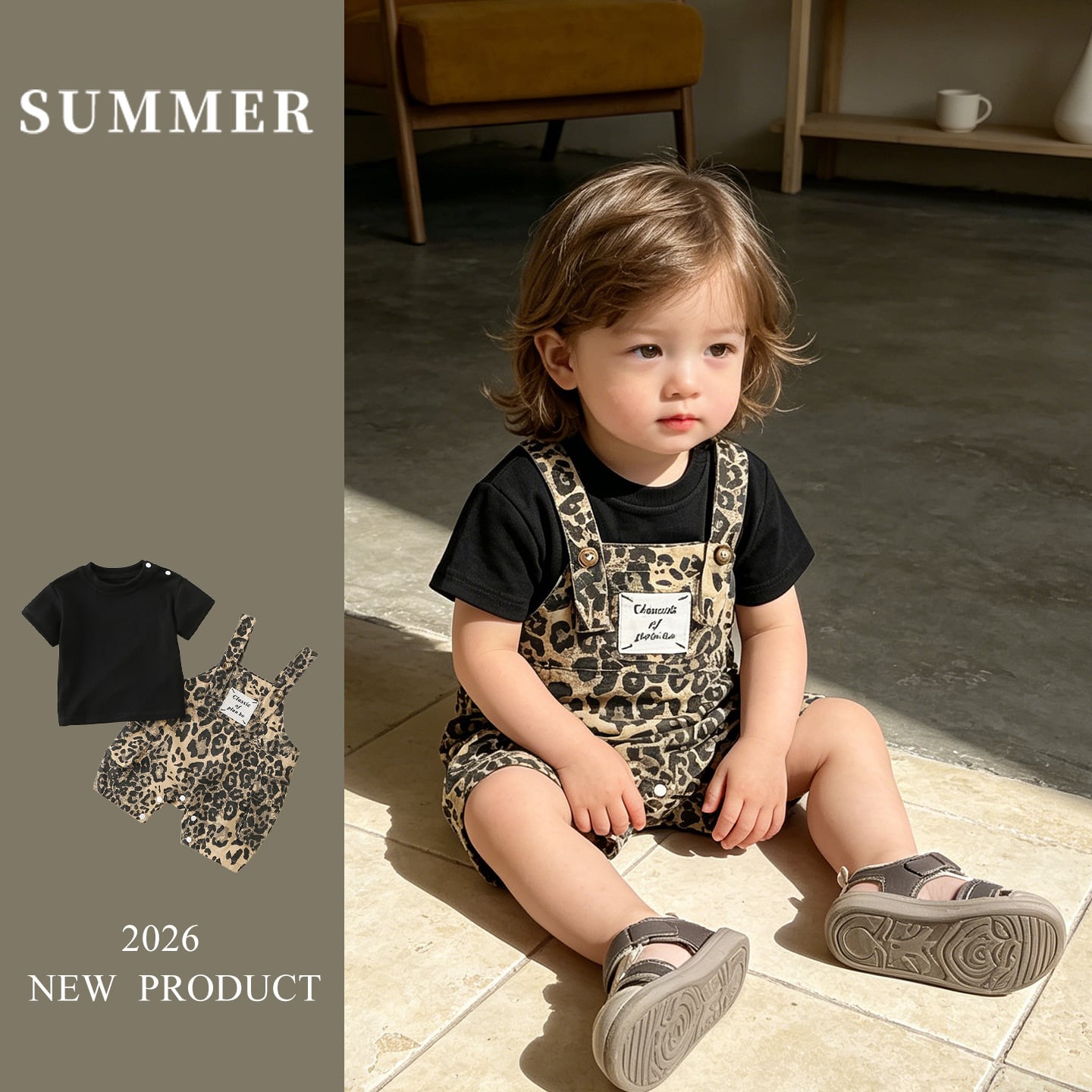 BABY】ヒョウ柄サロペット&シャツ | Betty