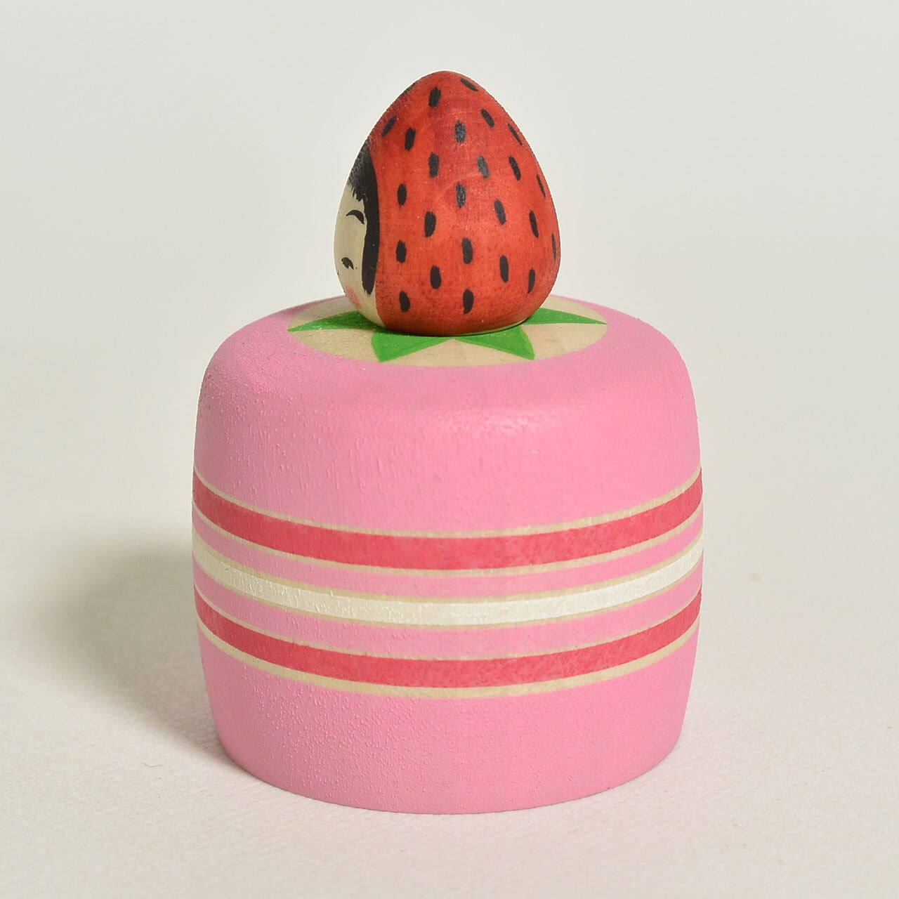 いちごケーキちゃんえじここけし 約1.5寸 約4.5cm 鈴木明 工人（作並系