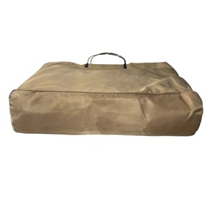 PRADA metal handle beige-khaki nylon hand bag