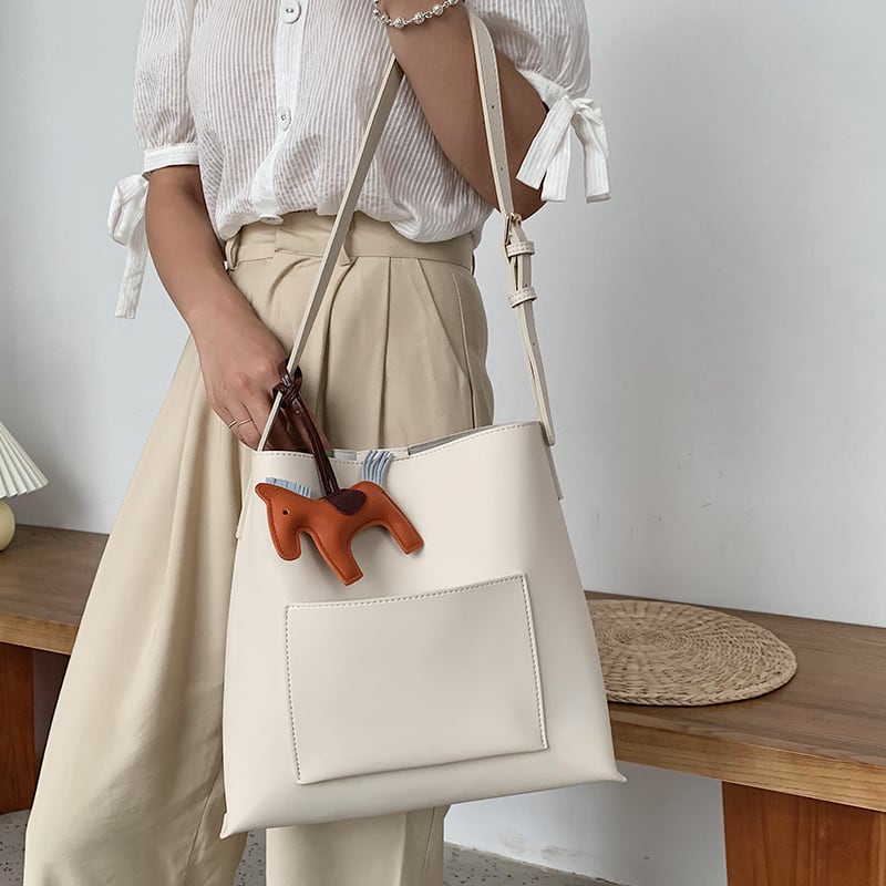 大容量バッグレディースバッグ2020夏新作トレンディファッションカジュアルワンショルダーバケットバッグネットレッドシンプルトートバッグ Tiancai_Wing_Bag5293153