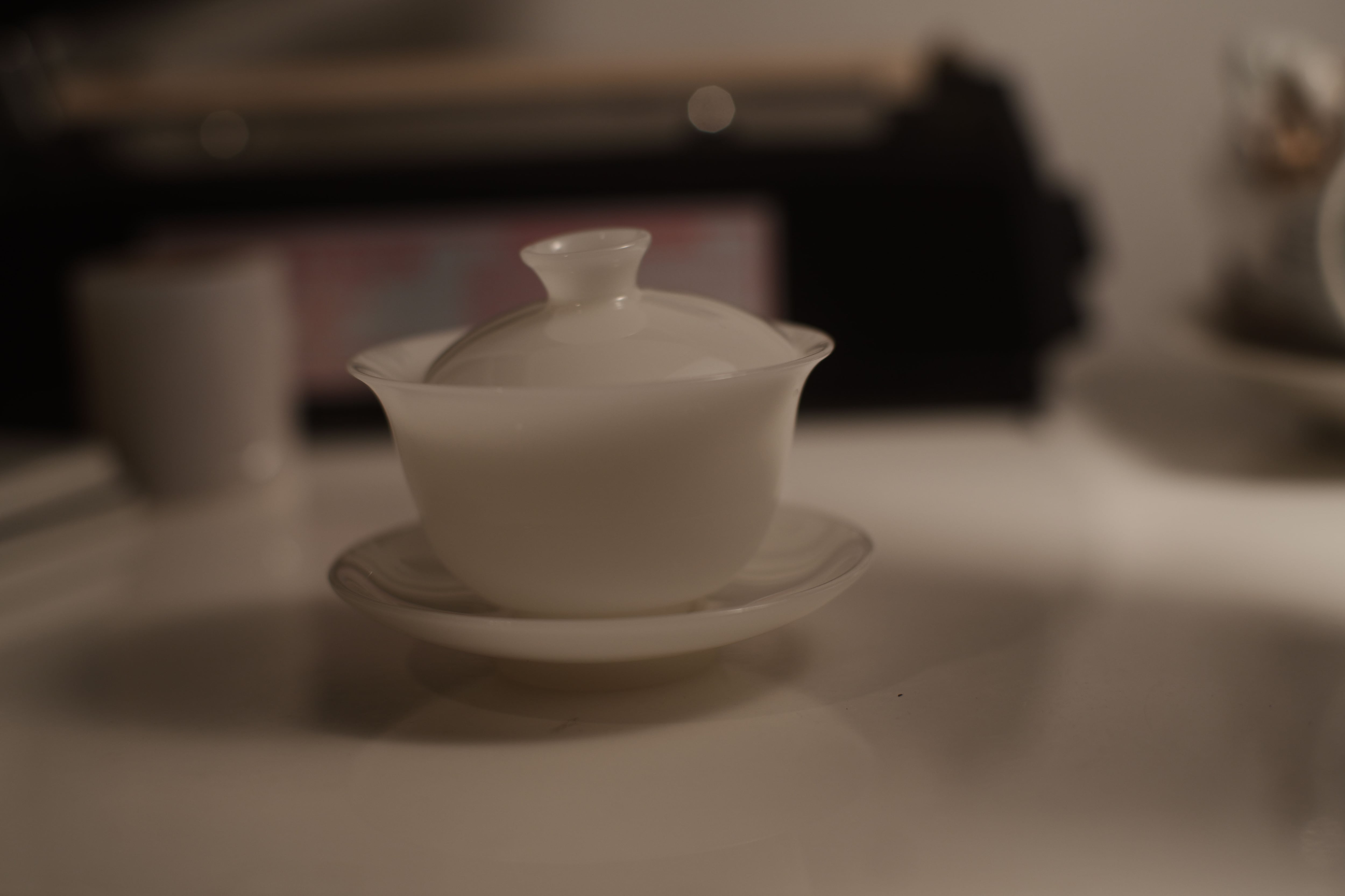 氷種白磁蓋碗＜徳化窯＞（満水約80cc、実用容量約65cc） | 北白川糕糰店