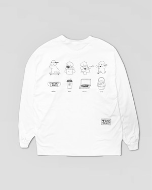 Sketch design long sleeve T-shirts White