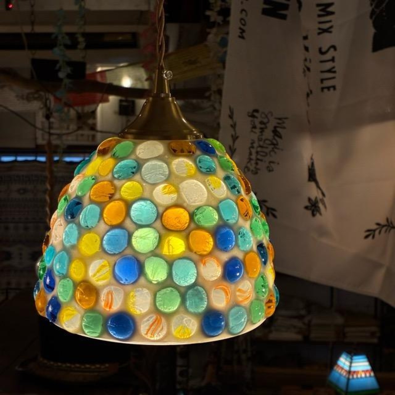 TOPANGA Lighting Marbles shade lamp　マーブルシェードランプ　一灯ランプ　ペンダントランプ　LED対応　ビー玉　ガラスランプ　照明　店舗照明　ライト