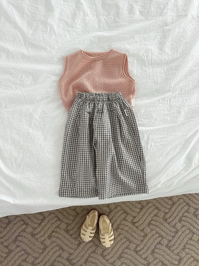 《予約》送料無料 【mini robe】eyelet knit vest