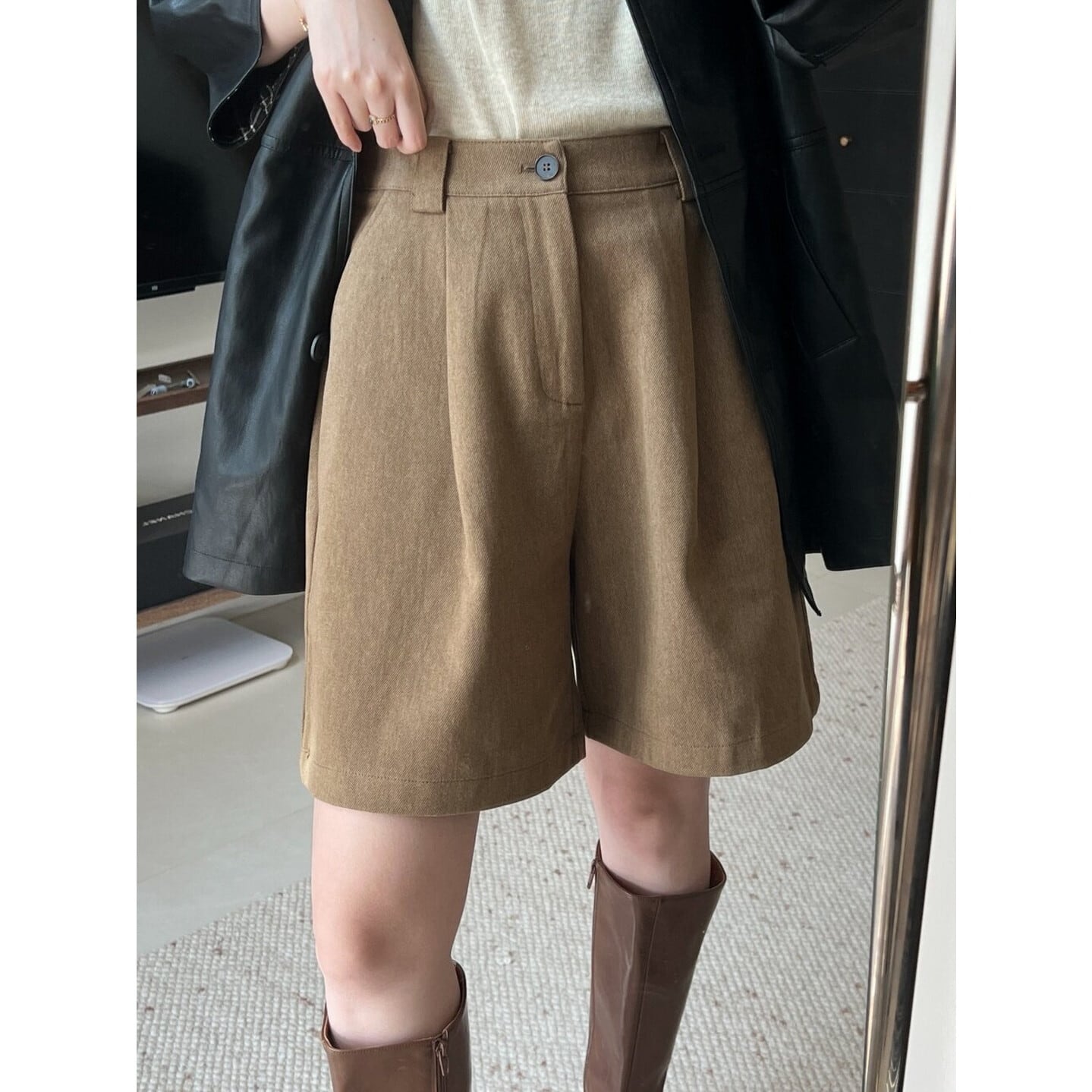 ハイウエスト タックハーフパンツ 2color RA3558
