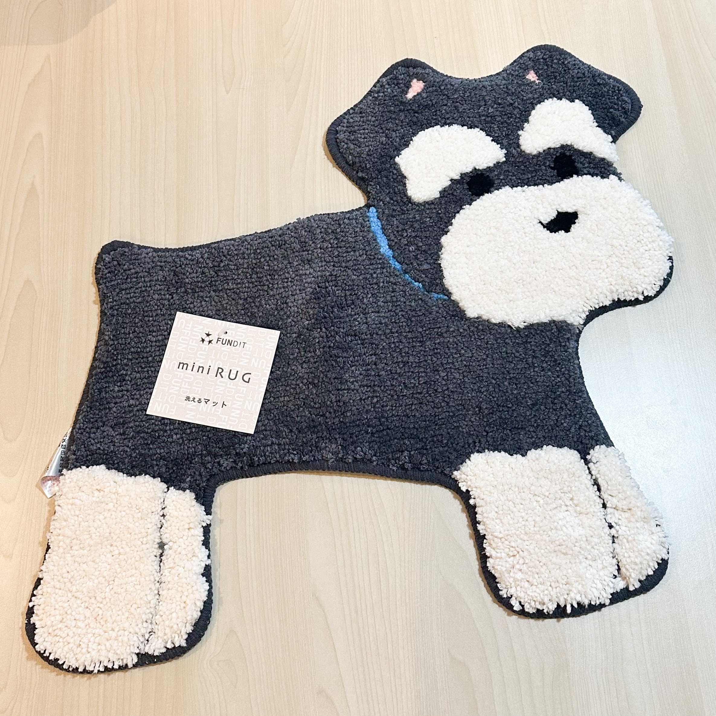 洗えるダイカットマット シュナウザー ブラック