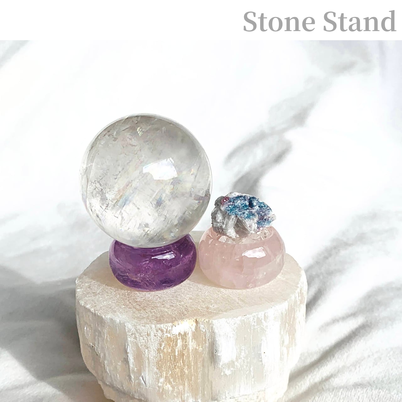 【Special price】ストーンスタンド 天然石 丸玉台 スフィアスタンド 台座 トレイ Stone Stand【190】 and  Breathe アンドブレス 天然石 インテリア雑貨の通販