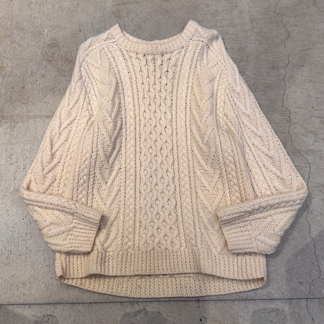 IRELAND CABLE SWEATER WHITE
