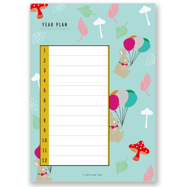TRIP AND TEA 季節の壁掛けA4カレンダー