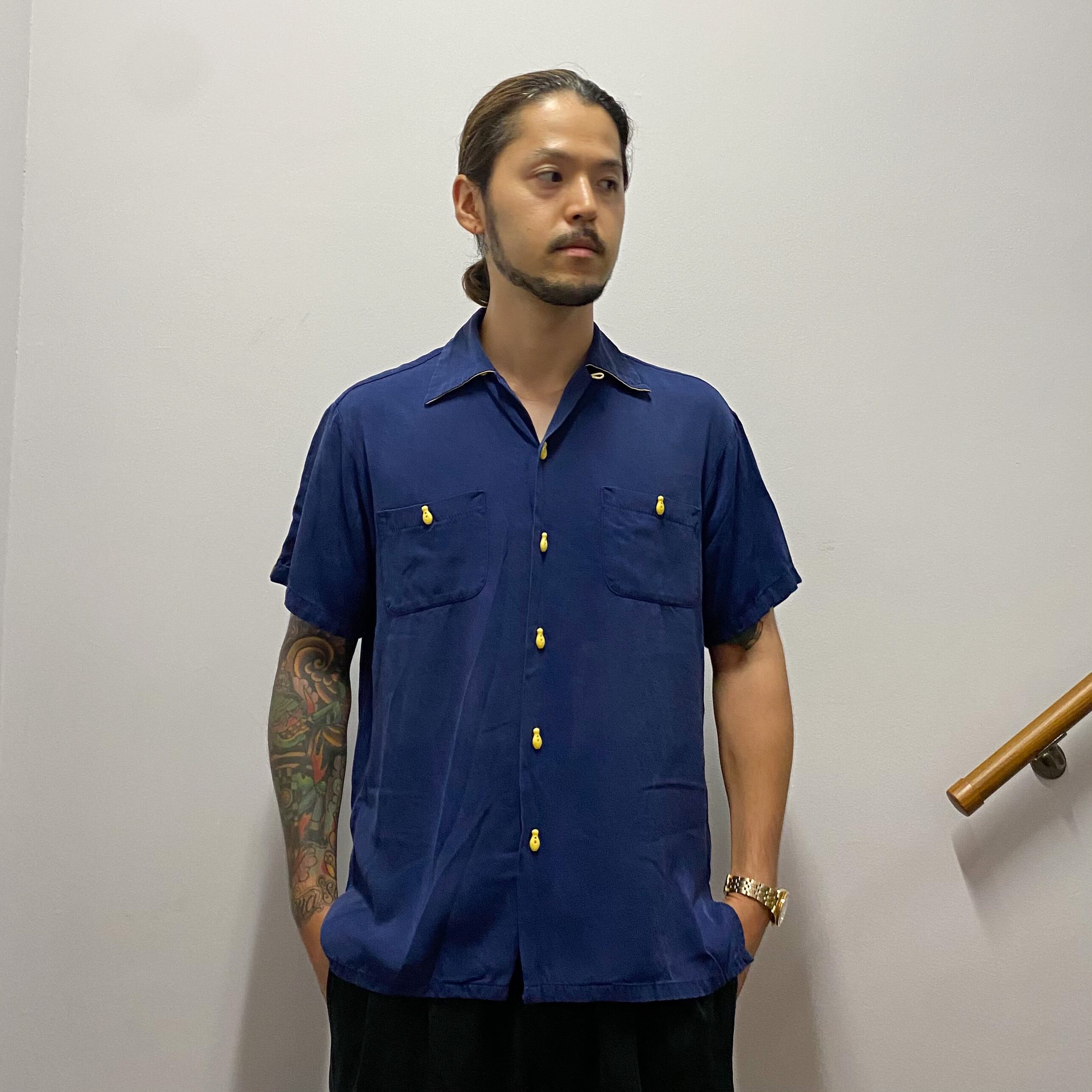 50's Air-Flo Frocky Print Bowling Shirt M / エアフロー ボウリング