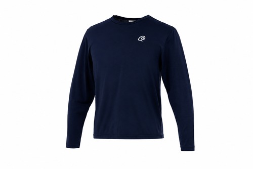 ACTIVE WOOL 100% LONG-SHIRT  NAVY　(UNISEX）
