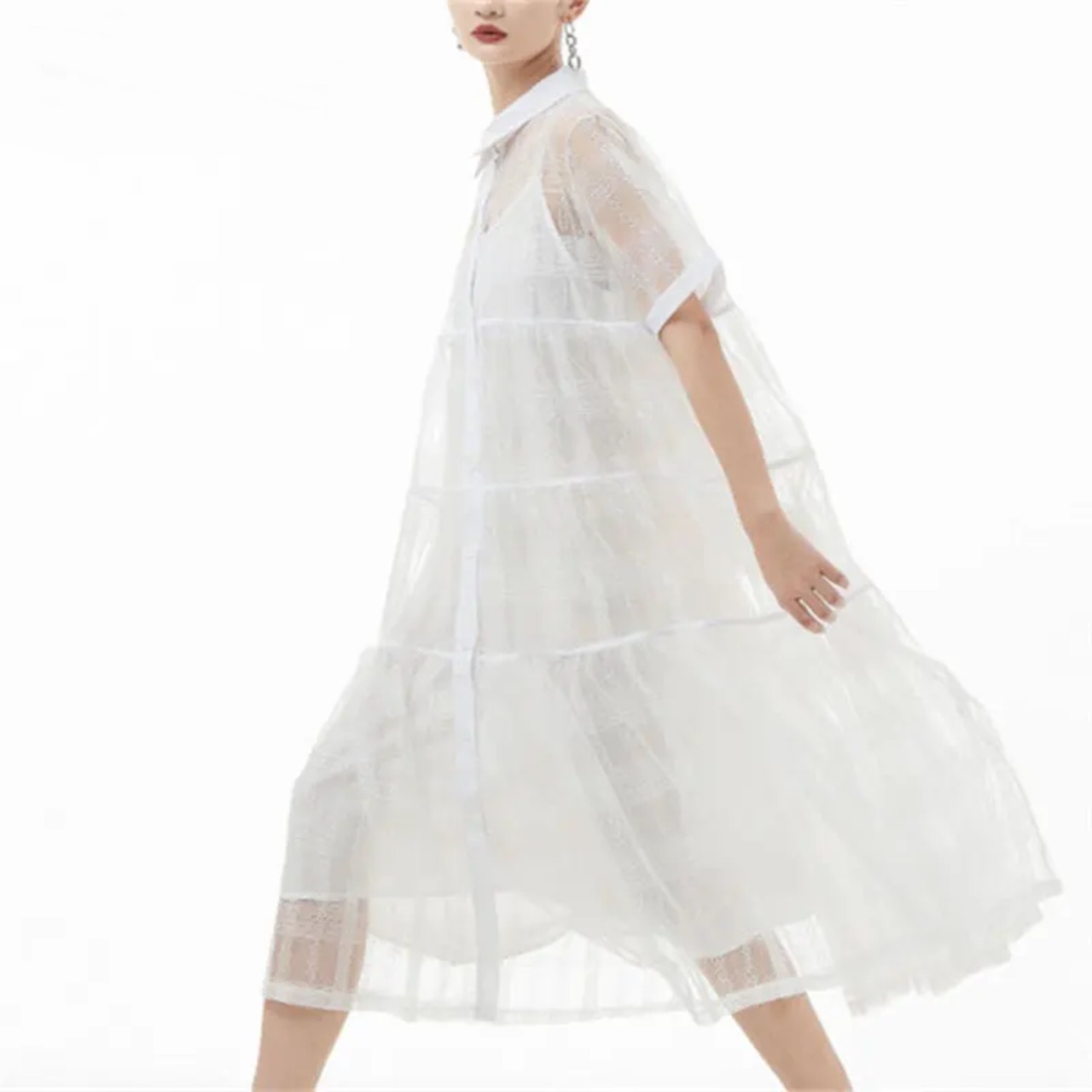 Lace Sheer Dress / レース シアー ロング ワンピース