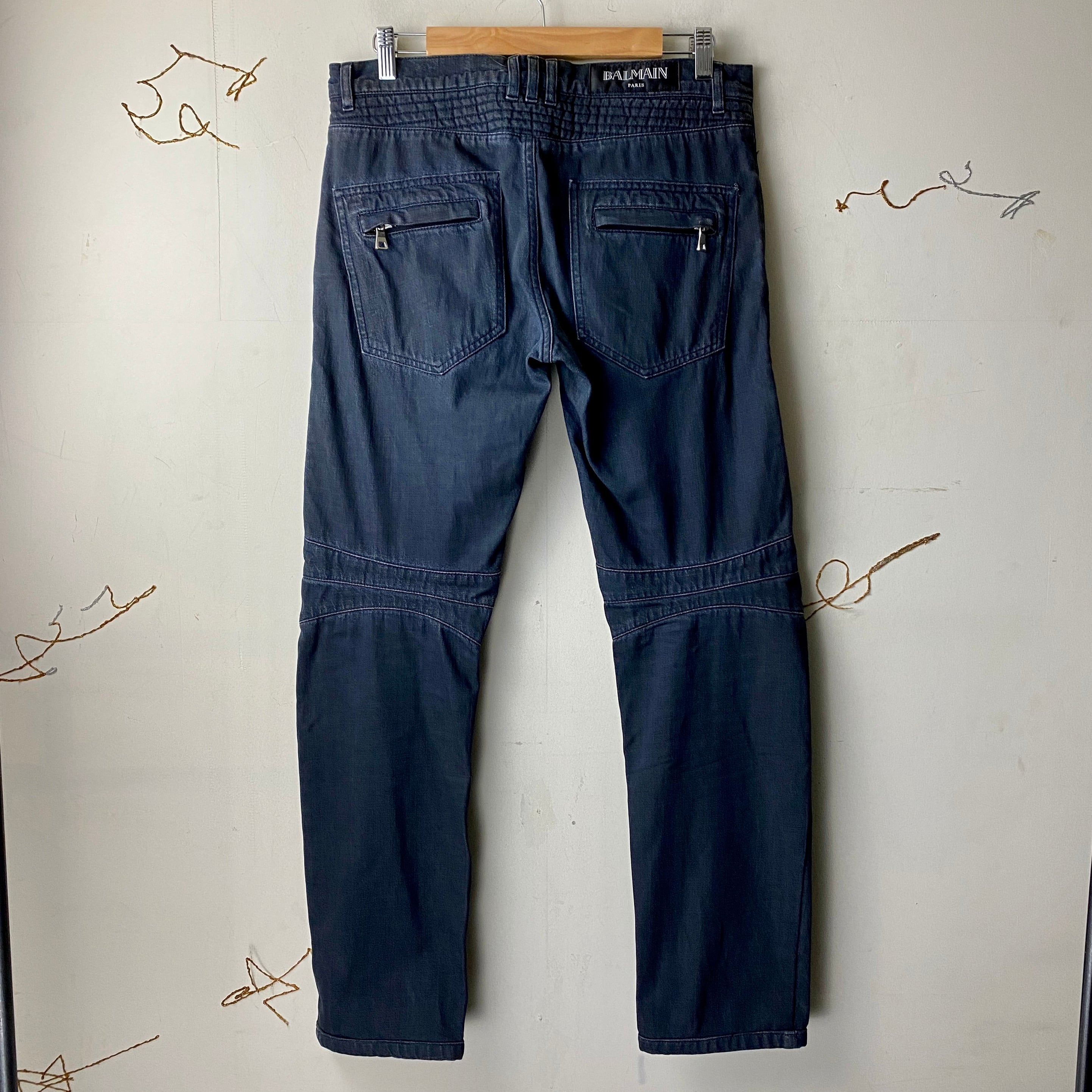 BALMAIN biker denim pants | NOIR ONLINE