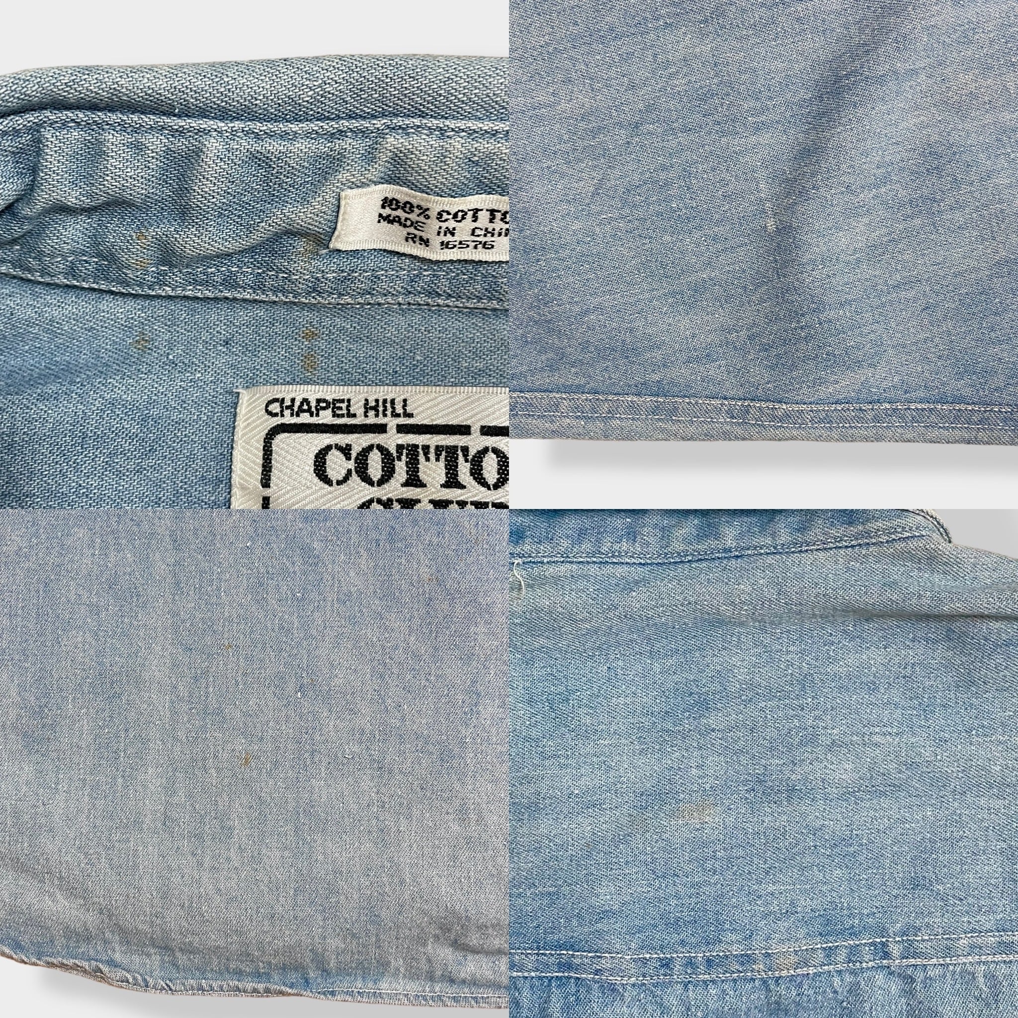 COTTON CLUB】デニムシャツ フラップポケット XL ビッグシルエット