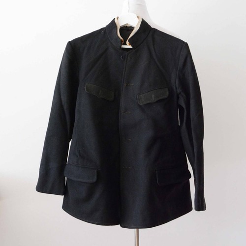 ウールジャケット 黒 消防組? 組頭 ジャパンヴィンテージ 20～30年代 上衣 外套 | Firefighter Jacket Leader Japanese Vintage Clothing