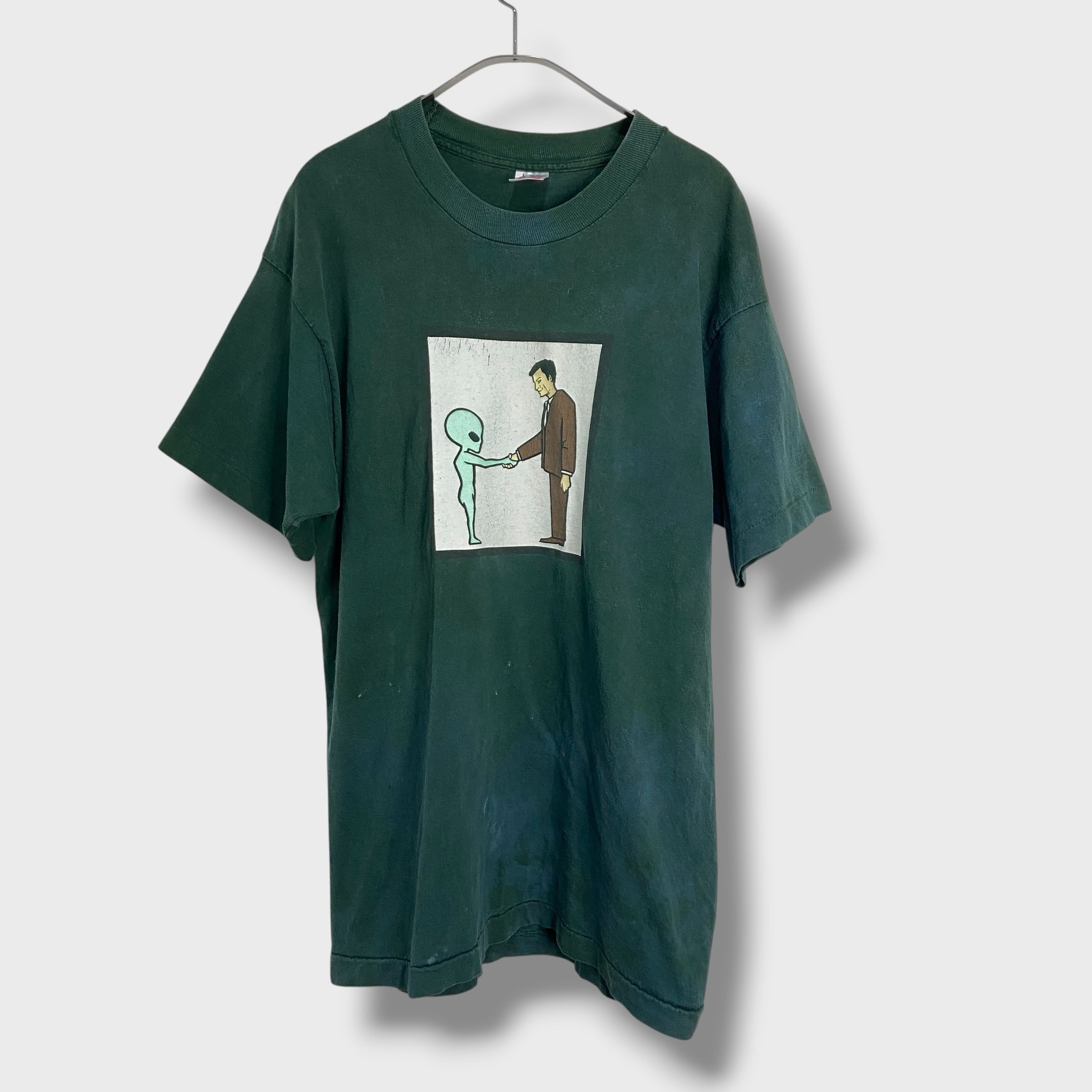 90s USA製 ヘルメット バンドTシャツ バンt エイリアン 緑 L | 古着屋 Uan