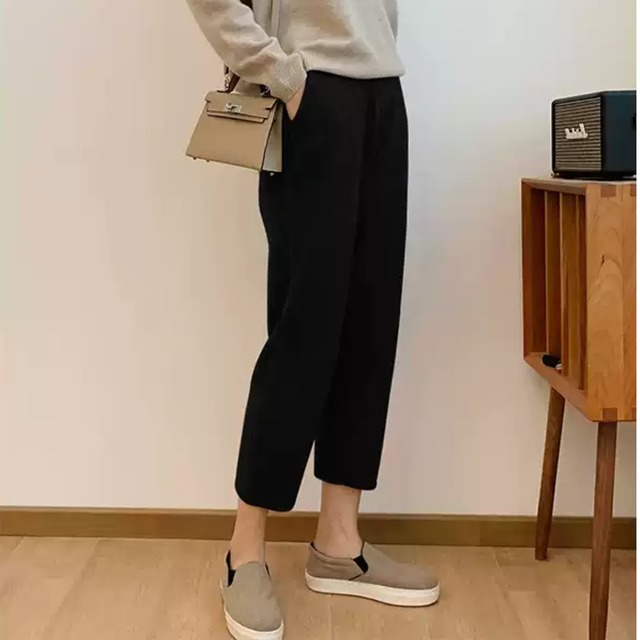 【ハイウエストストレートカジュアルパンツ】P00705