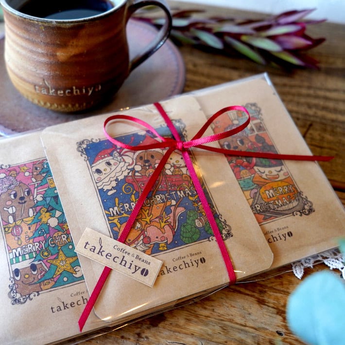 【新作】【クリスマス限定】ひーまめくんのtakechiyoブレンド ドリップパック6個入【コーヒー コーヒー豆 ギフト 自家焙煎】