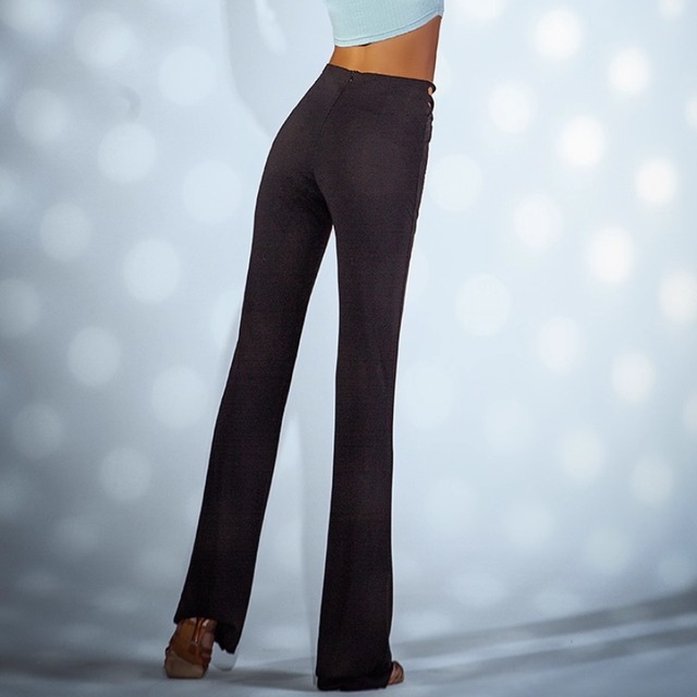 ハイウエスト クロスストラップ フレアパンツ 2col　D00467