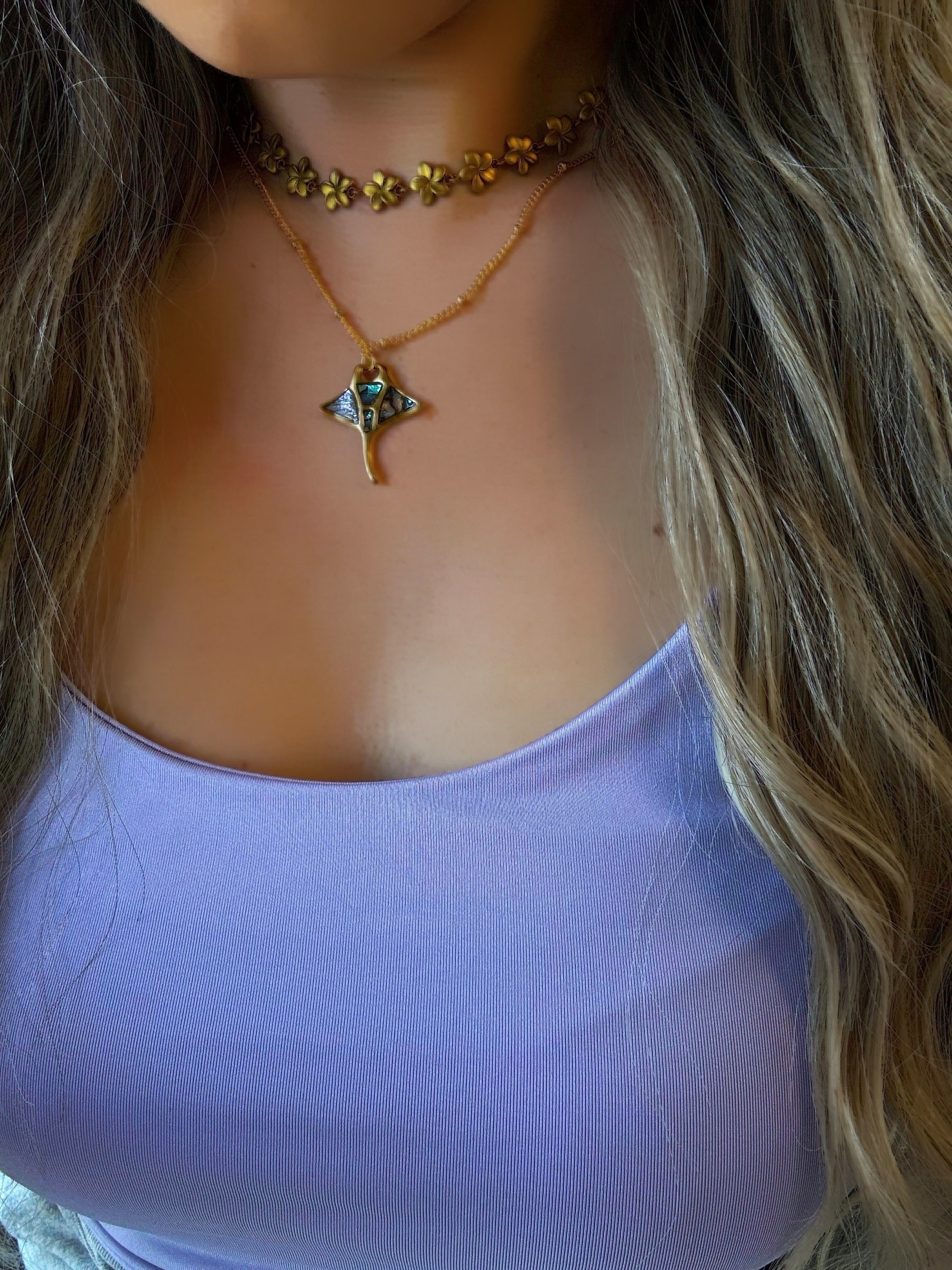 Hawaiian HAHALUA Paua Shell necklace(ハワイアンマンタパウアシェル