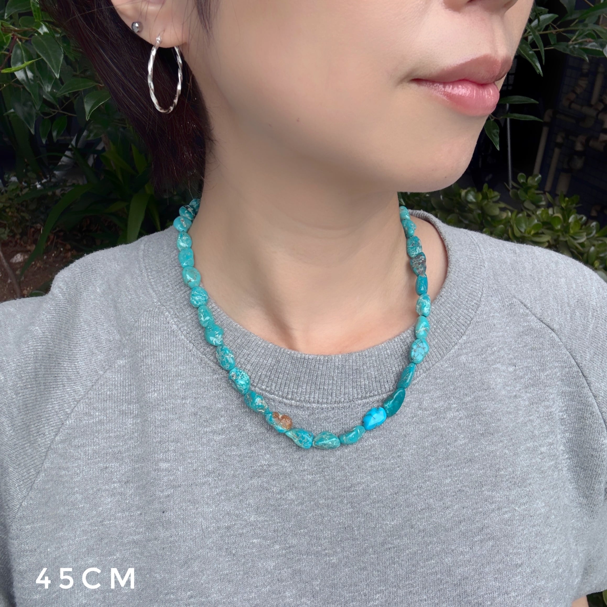 Lagoon Original タンブルカット ブルー ターコイズ 1.2×0.8cm 一連