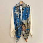 manipuri:14 ウール/シルク ストール ( バルーン) ヘリンボーン織 120cm × 120cm