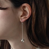 シルバーピアス ボールチェーン