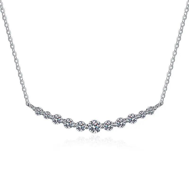 【1.1ct ダイアモンド ライン ネックレス】SV925 ネックレス 1.1カラット ネックレス ライン ネックレス シルバーネックレス Uペンダント ダイヤモンド モアサナイト ネックレス SV925