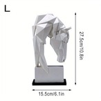 白い馬の置物 オーナメント 幾何学的彫像動物アート レジンノルディック モダン ホームデコレーション アート 動物 ジオメトリック