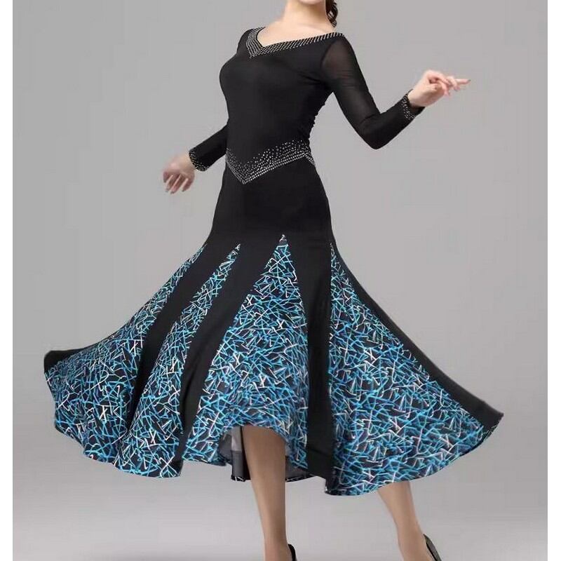 Vネックラインストーンデザイン スタンダードドレス, ds0090