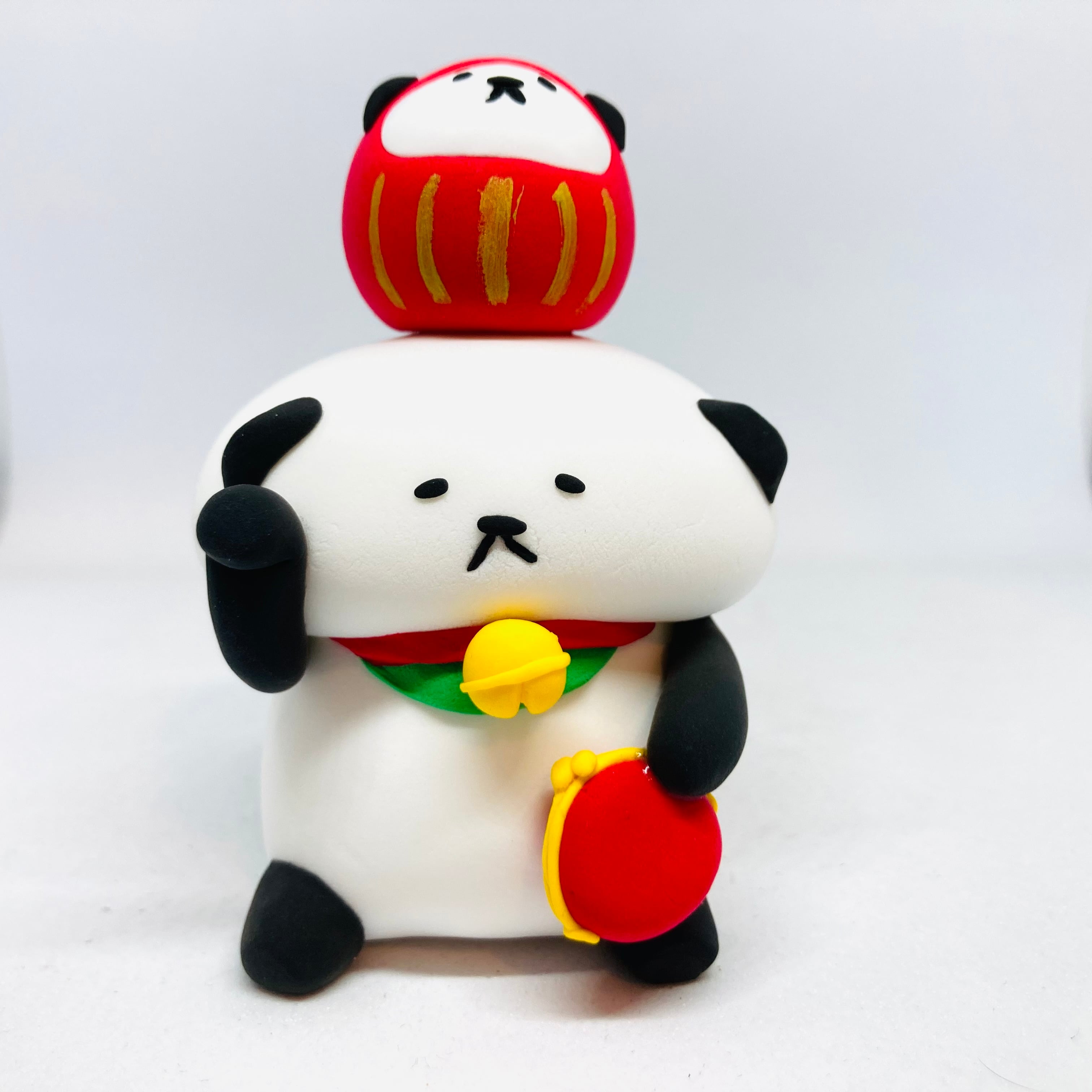 招きパンダ(だるま) / 紙粘土 / カトコト