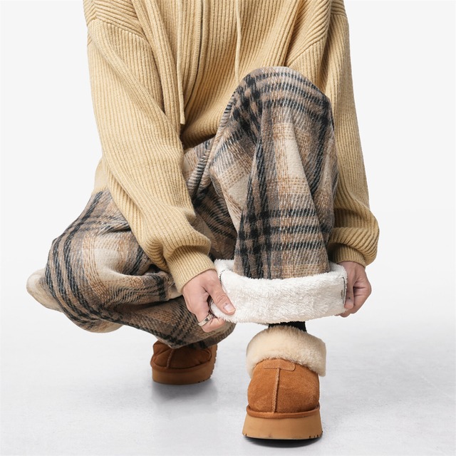 ♥防寒対策！【逃離地球シリーズ】★カジュアルパンツ★ 裏起毛 ユニセックス 2color ズボン ボトムス 厚て ウエストゴム