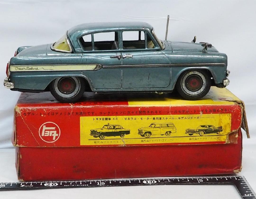 専用　萬代屋【トヨペット クラウン デラックス青ミラー付】tinブリキtoy箱付 萬代屋【トヨペット クラウン デラックス青ミラー付】tinブリキtoy箱付car
