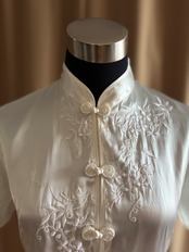 embroidered white satin shirt-5155-8