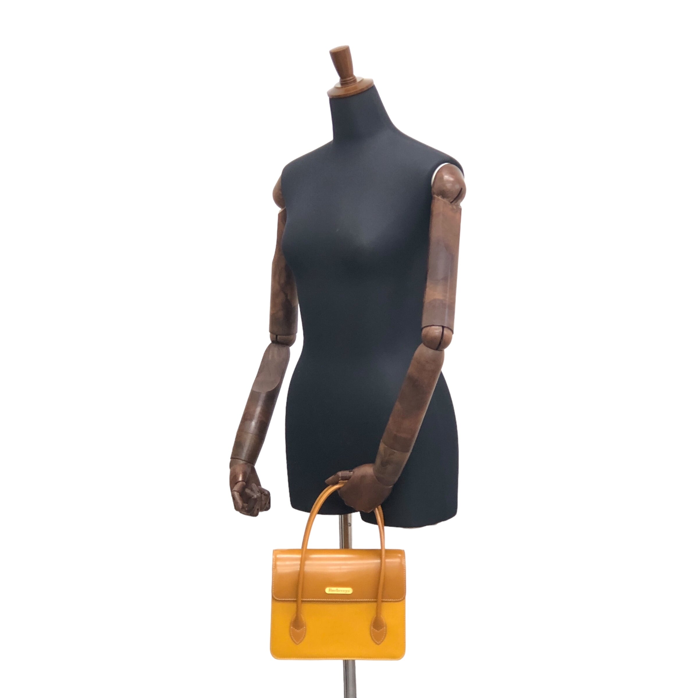BURBERRY バーバリー ハンドバッグ キャメル ロゴ レザー BURBERRY バーバリー ハンドバッグ キャメル ロゴ レザー