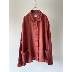 -FLAX- wide silhouette linen shirt