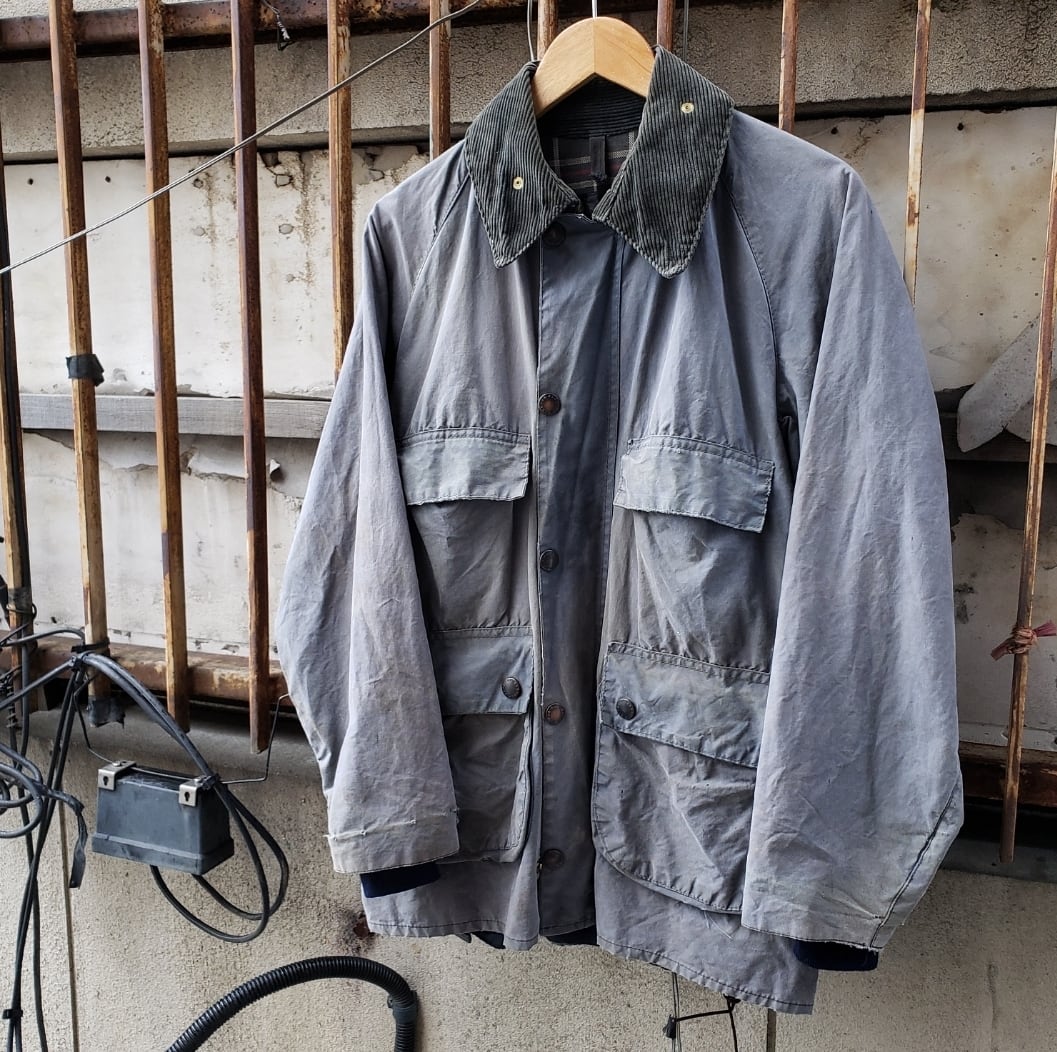 42 barbour bedale 80s バブアー ビデイル 4フラップ-