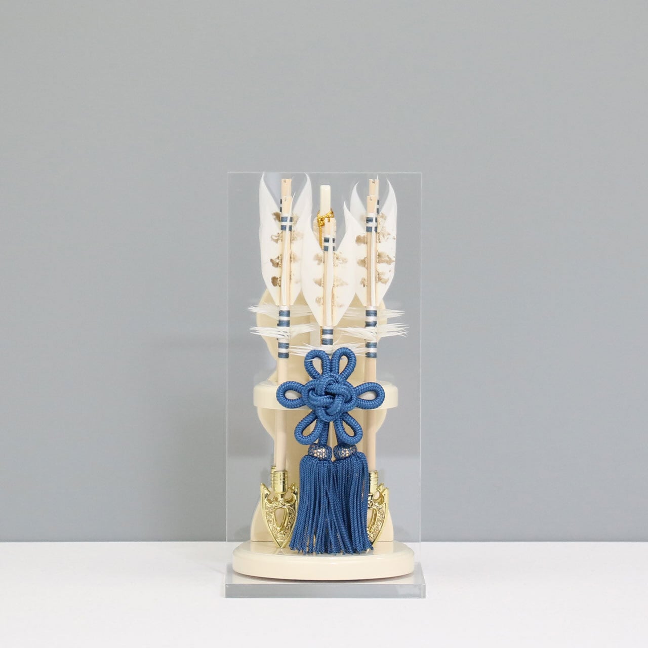 【ラッキーチャームC】 破魔弓飾り アクリルスタンド飾り 破魔弓|五本矢|木製|和モダン|コンパクト