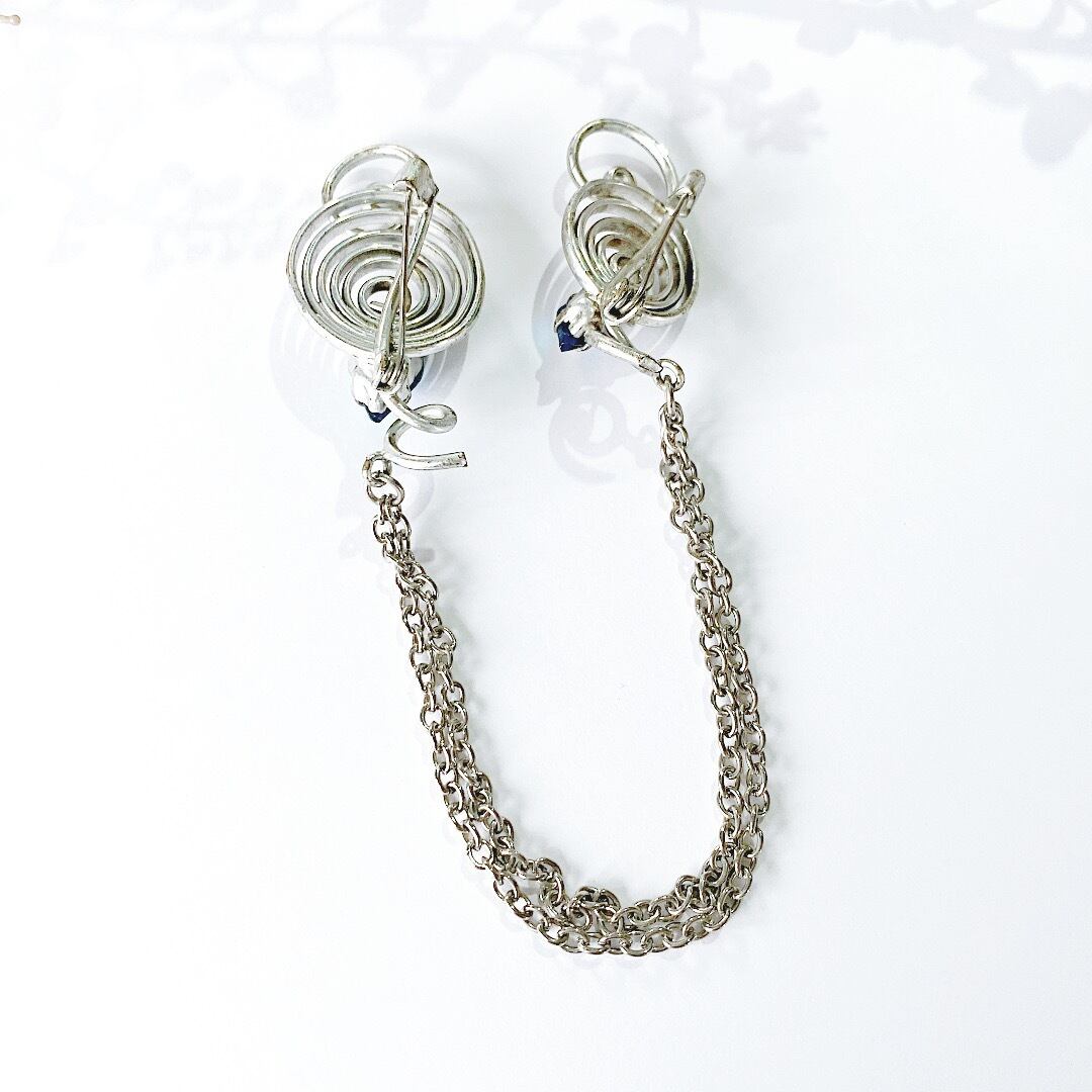 USA製ブルーグラスうずまきヴィンテージダブルブローチ | JVINTAGE