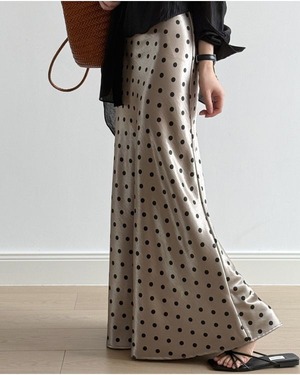 Dot Satin Skirt