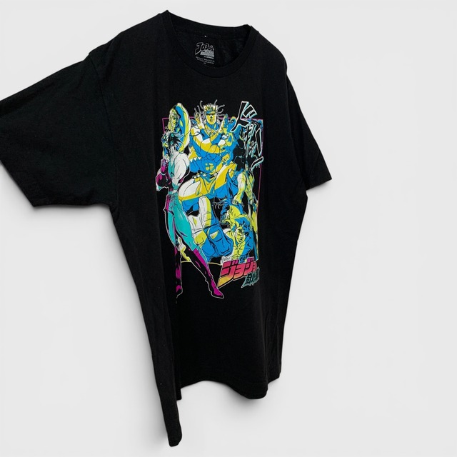 ジョジョの奇妙な冒険 アニメTシャツ L 黒 キャラクターT 漫画 海外企画